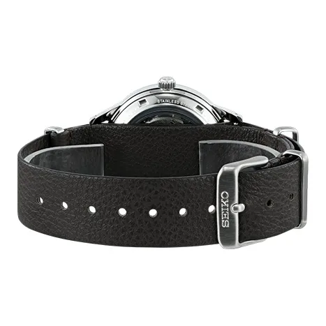 SEIKO Mechanical Movement Leather Strap Watch 40.75mm Men's Watches Gray Dial SSK015J1-2