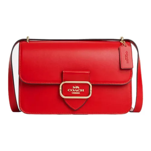 COACH Morgan Square Calfskin Small Square Bag Shoulder Bag, Crossbody Bag Medium Size Women's Red