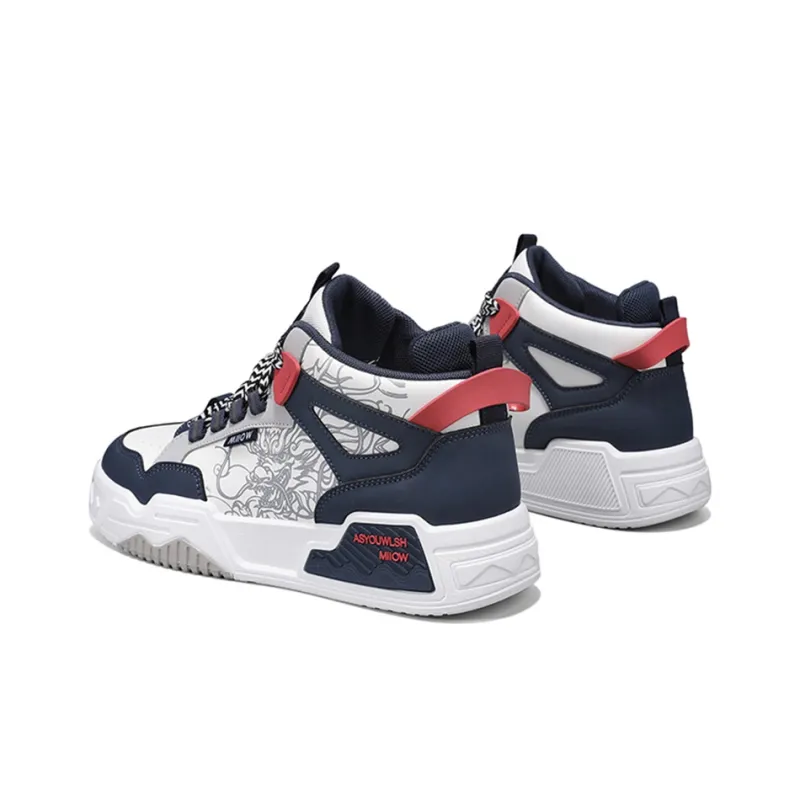 MIIOW Trend Party Series Anti Slip And Wear Resistant Height Increasing High Top Skateboard Shoes Men's-19