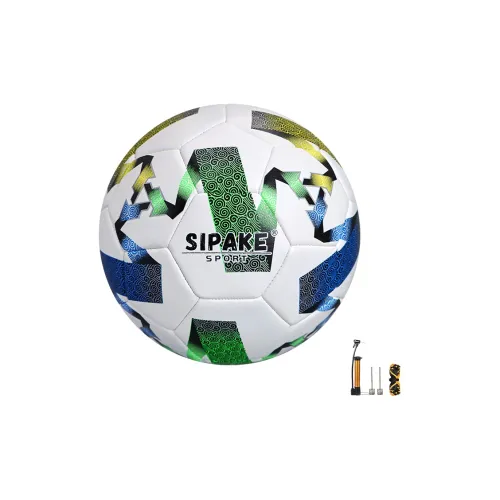 SIPAKESPORT Size 5 Soccer PU Machine Stitched Soccer Ball Unisex White Blue Green Yellow