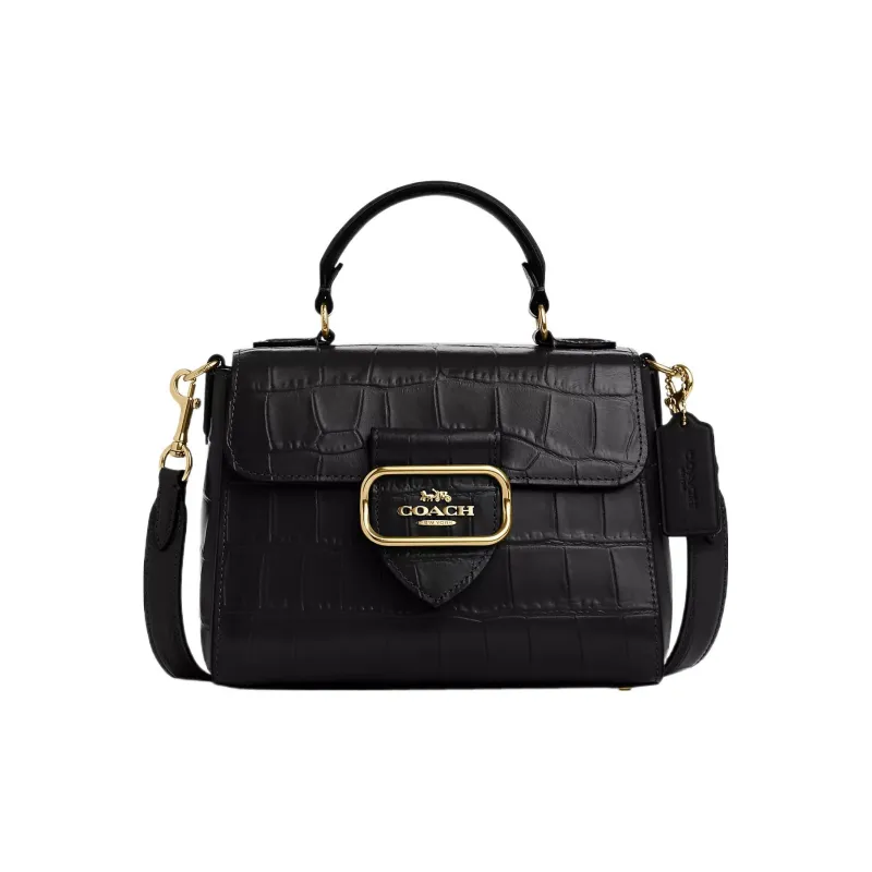 COACH Morgan Leather One Shoulder Handbag Small Size Women's Black-0