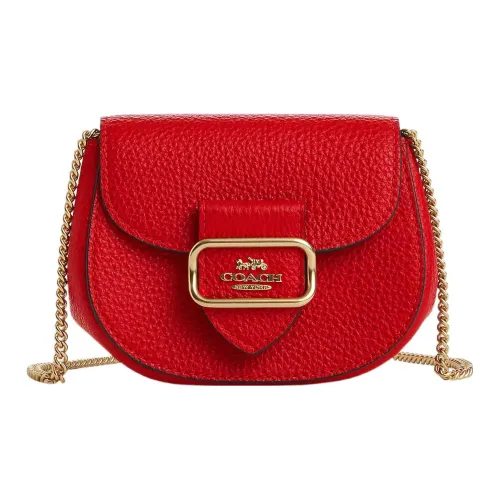 COACH Morgan Pebbled Leather Wallets Shoulder Bag Crossbody Bag Mini Women's Red