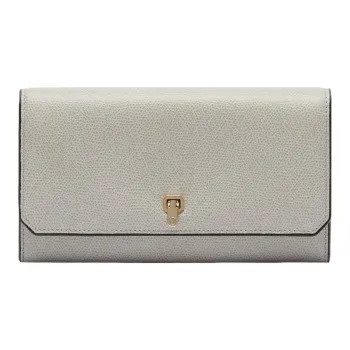 Valextra Brera Millepunte Calfskin Wallet Women's Gray White