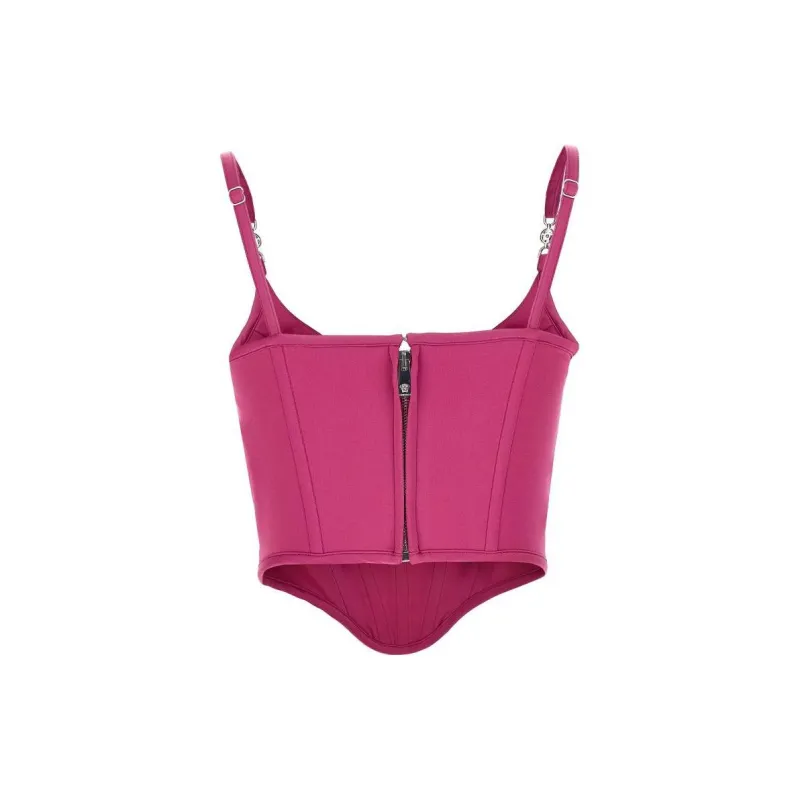 VERSACE Medusa Motif Squared Neck Corset Top-1
