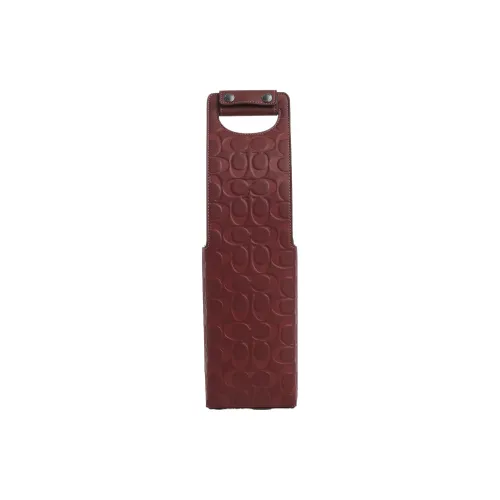 COACH Carrier Calfskin Wine Bag Handbag Unisex Bronze & Burgundy