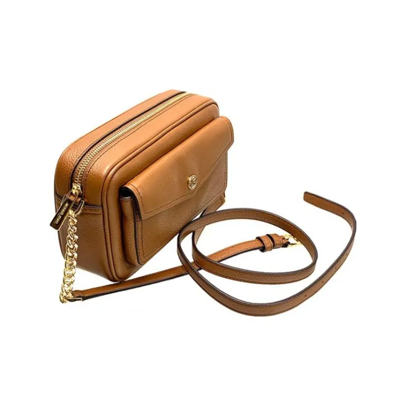 MICHAEL KORS Jet Set Travel Litchi Grain Leather Camera Bag Shoulder Bag Crossbody Bag Medium Size Women's Brown-1