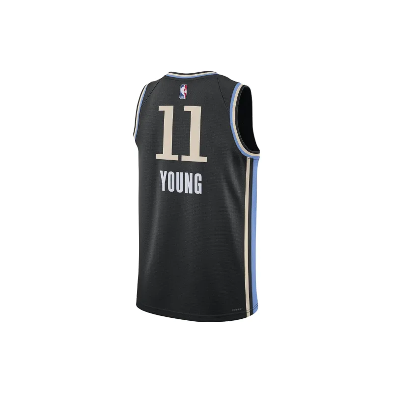 Nike Dri Fit Basketball Jersey City Edition 2023/24 Atlanta Hawks, Trae Young, Size 11 Men's Black-1