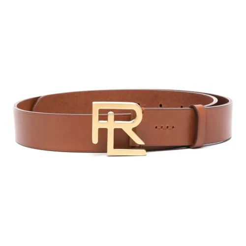 Polo Ralph Lauren Styling Smooth Buckle With Logo Leather Belts Women's Brown Width: 4CM