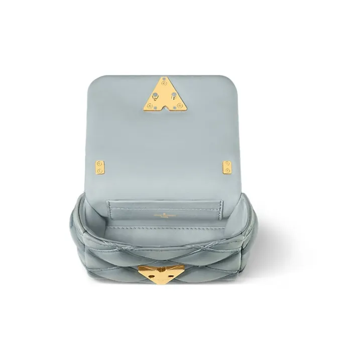 LOUIS VUITTON Pico GO 14 Leather Crossbody Bag, Shoulder Bag Regular Women's Light Gray-3