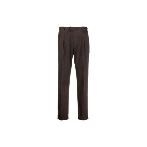 Dell'oglio Herringbone Cotton-blend Tapered Trousers