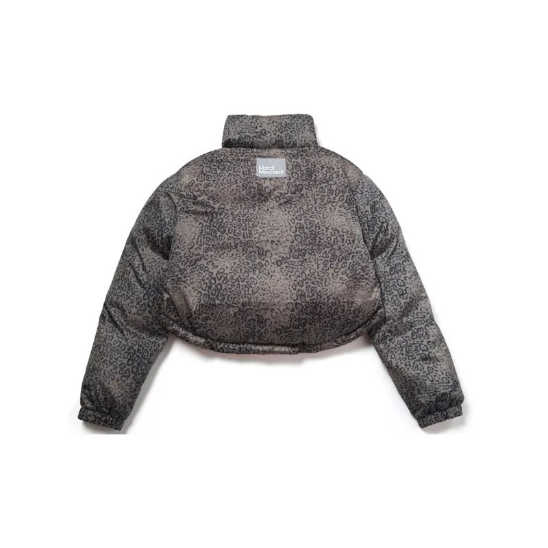 MARDI MERCREDI Down Jacket Women's Peach Pink Black Brown Leopard Print-3