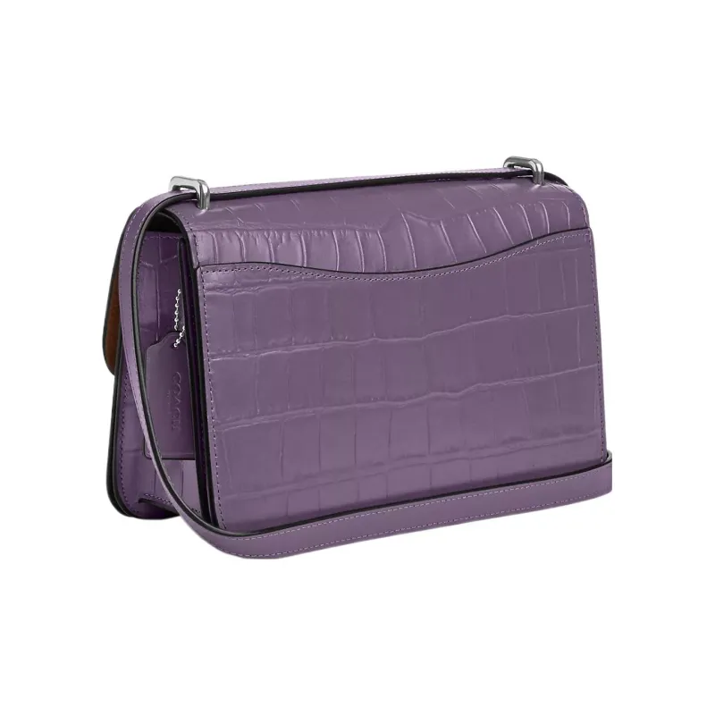 COACH Morgan Cow Leather Small Square Bag Shoulder Bag Crossbody Bag Large Size Women's Purple Crystal-1