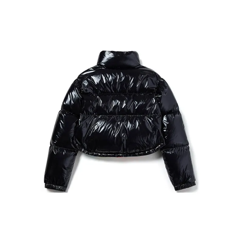 MARDI MERCREDI Down Jacket Women's Diamond Black Red Base With Print-1