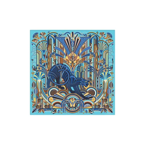 CARTIER Silk Scarves Women's Light Blue