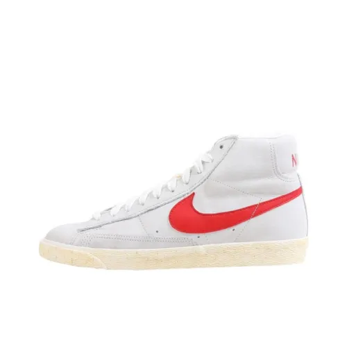 Nike Blazer High Skateboard Shoes Unisex High-Top Gray Red