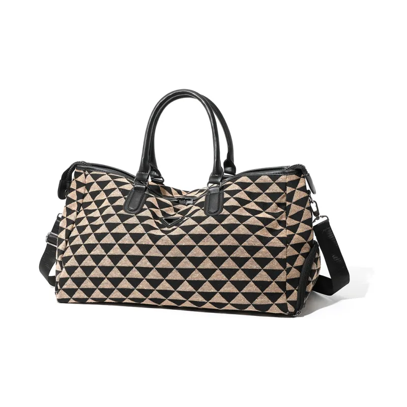 MASTER CANVAS Fabric Handbag Large Size Unisex Gray/Khaki-1