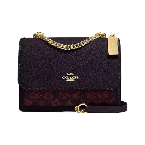 COACH Klare Canvas With Leather Shoulder Bag Crossbody Bag Small Size Women's Burgundy