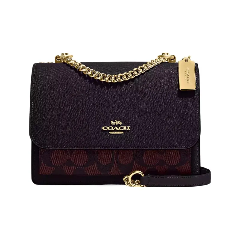 COACH Klare Canvas With Leather Shoulder Bag Crossbody Bag Small Size Women's Burgundy-0