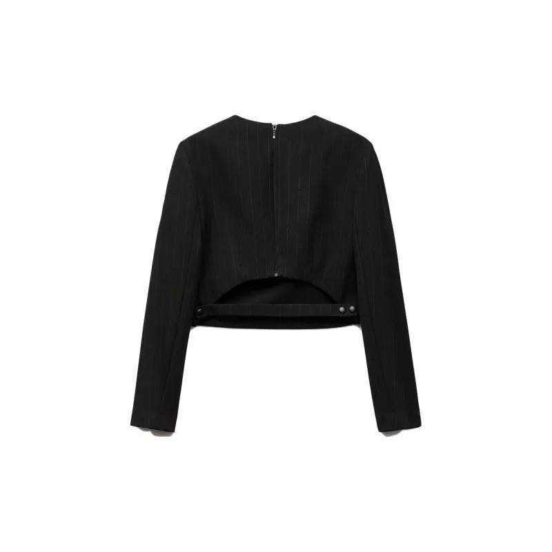 ZARA Crop Tops Women's Black-1