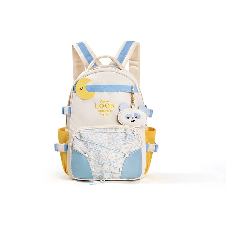 Sound For Life Polyester Backpack Large Size Women's Ecru-6