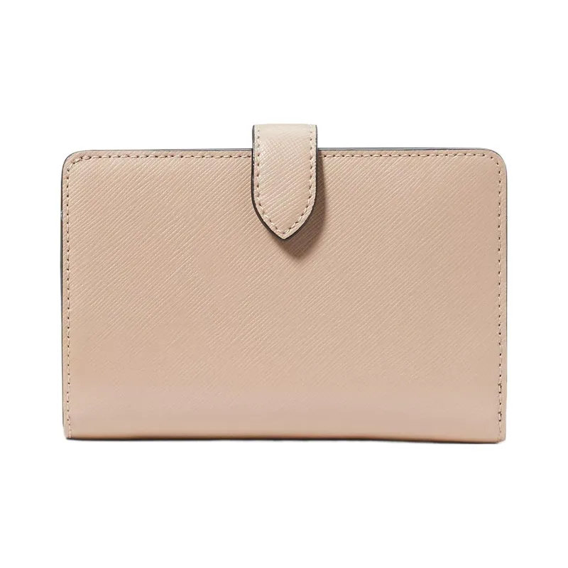 Kate Spade Saffiano Leather Wallet Medium Size Unisex Warm Beige & Multicolor-1