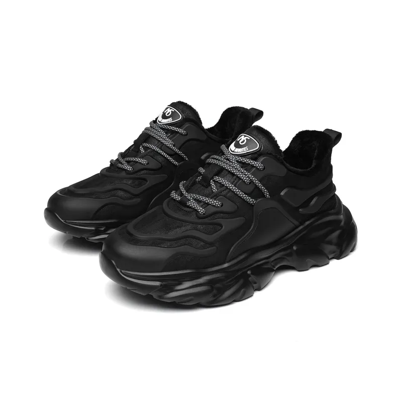 15 MINS Wear Resistant Low Top Chunky Sneakers Men's Black-2