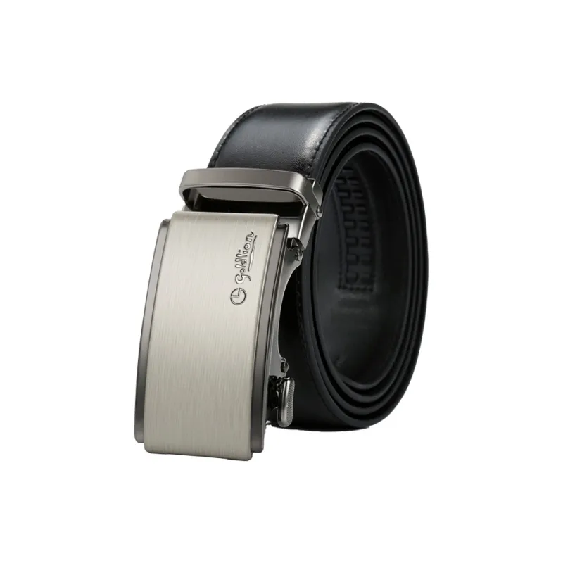 GOLDLION Metal Brushed Cow Leather Automatic Buckle Belt Men's-2
