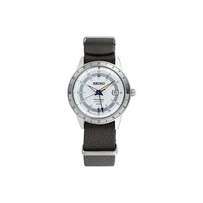 SEIKO Mechanical Movement Leather Strap Watch 40.75mm Men's Watches Gray Dial SSK015J1-0