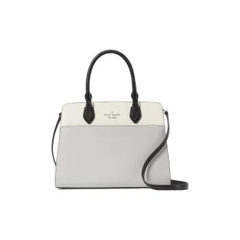 Kate Spade Saffiano Leather Shoulder Bag, Crossbody Bag, Handbag Medium Size Women's Platinum Gray Multicolor