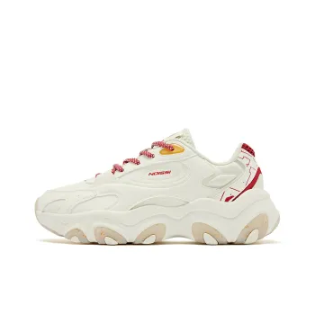 QIAODAN Elf Meowth Abrasion Resistant Breathable Low Top Casual Shoes Women's White Red