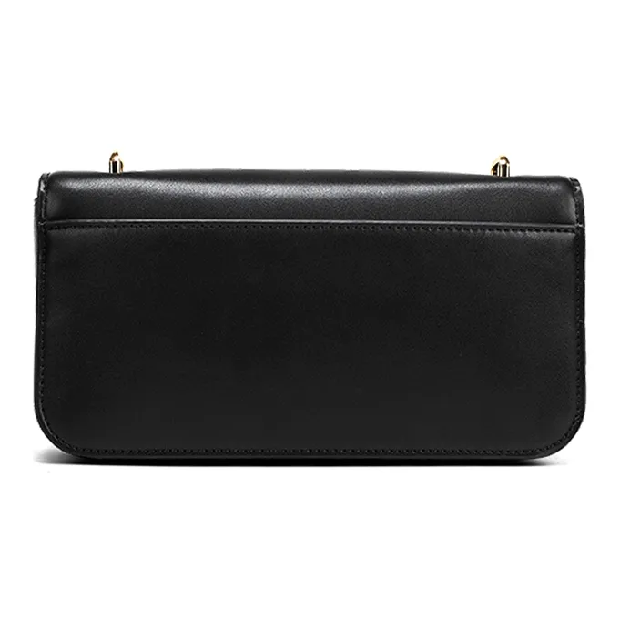 COOGI Cowhide Leather Material Small Square Bag Trumpets Women's Black/Ecru-4