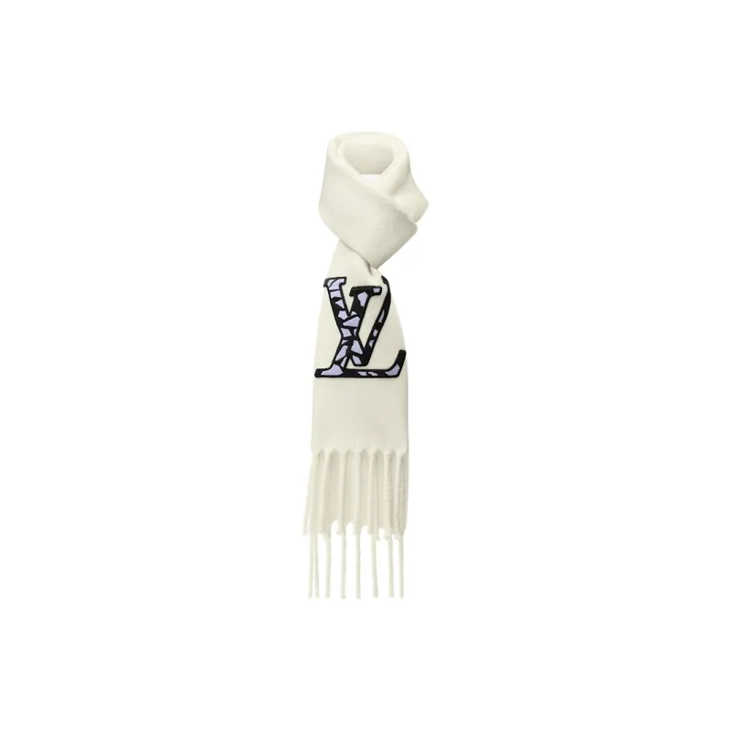 LOUIS VUITTON Knit Scarves Men's White-1