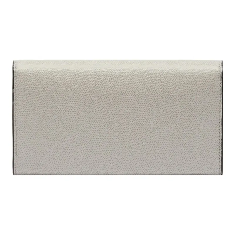 Valextra Brera Millepunte Calfskin Wallet Women's Gray White-1