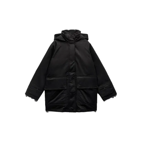 ZARA Puffer Jackets Women's Black