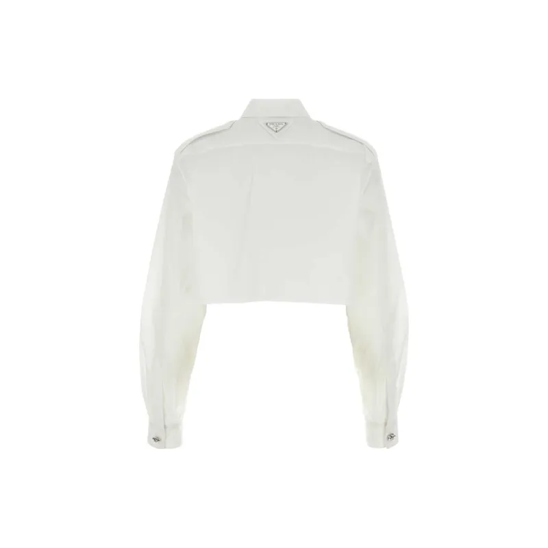 PRADA Button Up Cropped Shirt-1