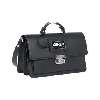 KENZO Cow Leather Backpack Large Size Women's Black