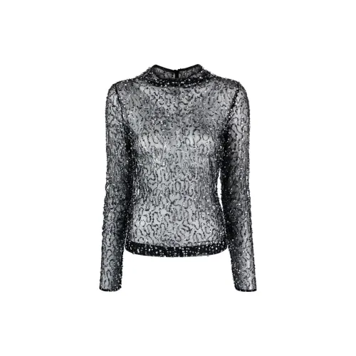 PINKO Kasos Sequinned Tulle Blouse