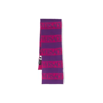 VERSACE Intarsia-logo Wraparound Scarf