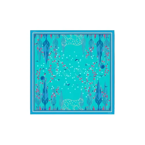 CARTIER Silk Scarves Women's Turquoise