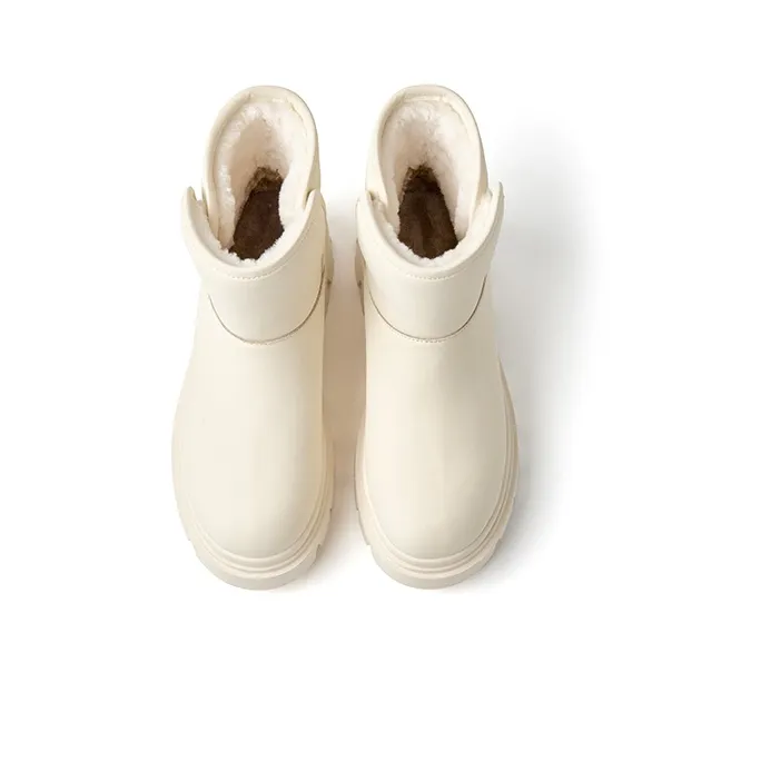 Beau Today Synthetic Leather Warm Crew Snow Boots Women's-9