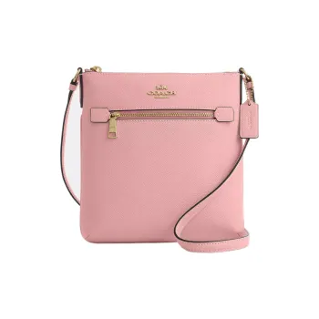 COACH File Leather Shoulder Bag Crossbody Bag Mini Women's Gold & Light Blush