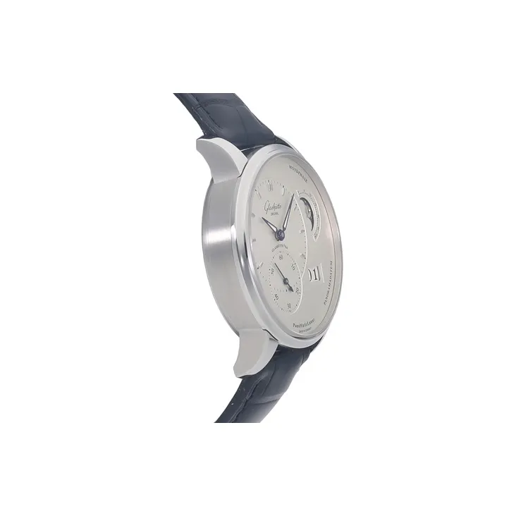 GLASHUTTE ORIGINAL PANO Automatic Mechanical Movement Men's Watches Watch Silver Dial Stainless Steel Case Resin Strap-1