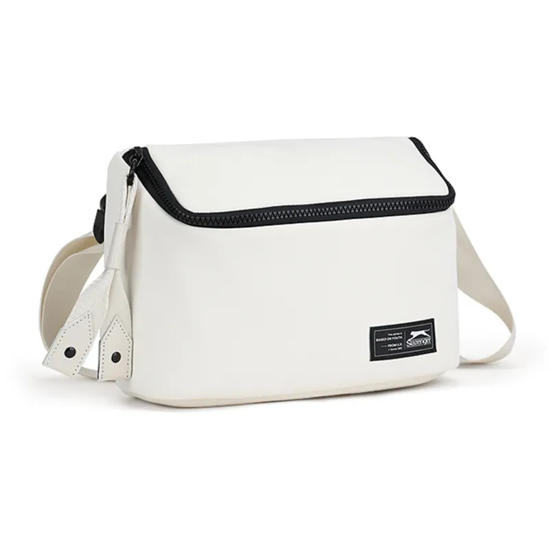 Slazenger Fabric Messenger Bag Fanny Pack Sling Bag Shoulder Bag Crossbody Bag Regular Obsidian Black/Beige-9
