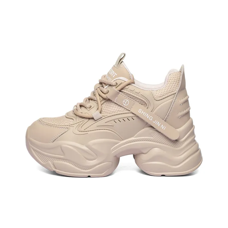 Golden Silk Rabbit Low-Top Chunky Sneakers Women's-1