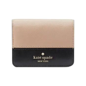 Kate Spade Saffiano Leather Wallet Small Size Women's Coffee & Black