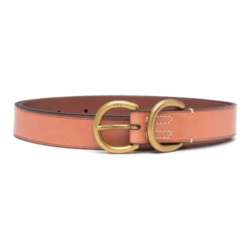 Polo Ralph Lauren Double-Sided Decoration Pin Buckle Leather Belts Women's Pink Orange