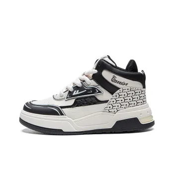 Warrior Warrior High Top Skateboard Shoes Unisex Beige Black