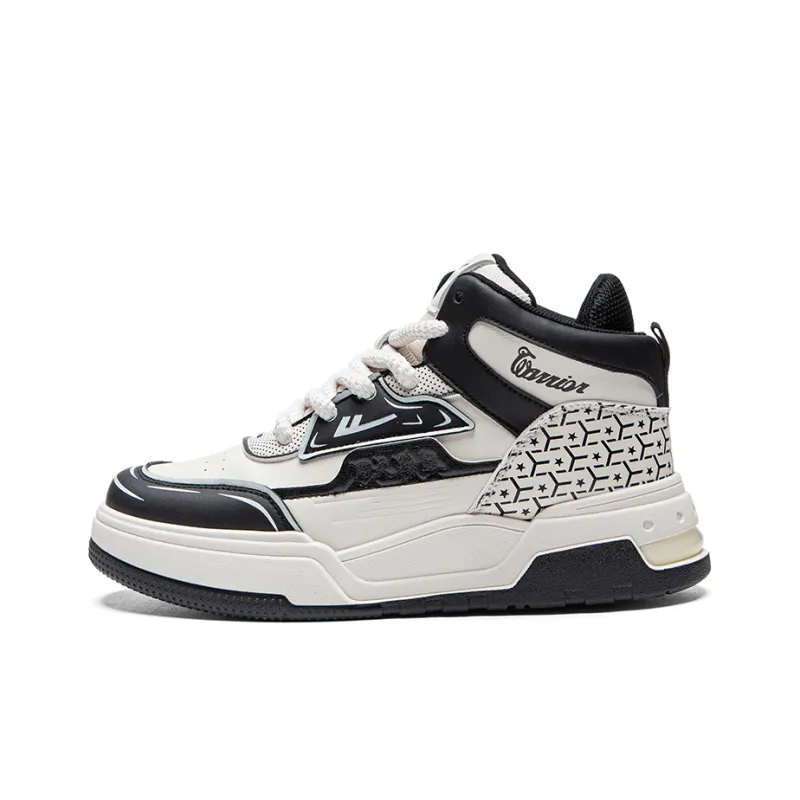 Warrior Warrior High Top Skateboard Shoes Unisex Beige Black-0