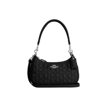 COACH Teri Leather Shoulder Bag, Handbag, Shoulder Bag Women's Black