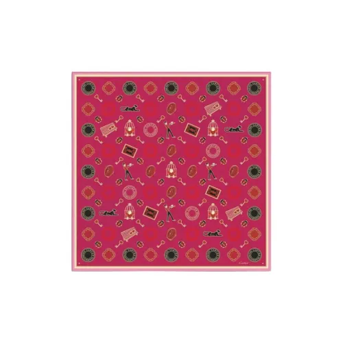 CARTIER Silk Scarves Women's Fuchsia